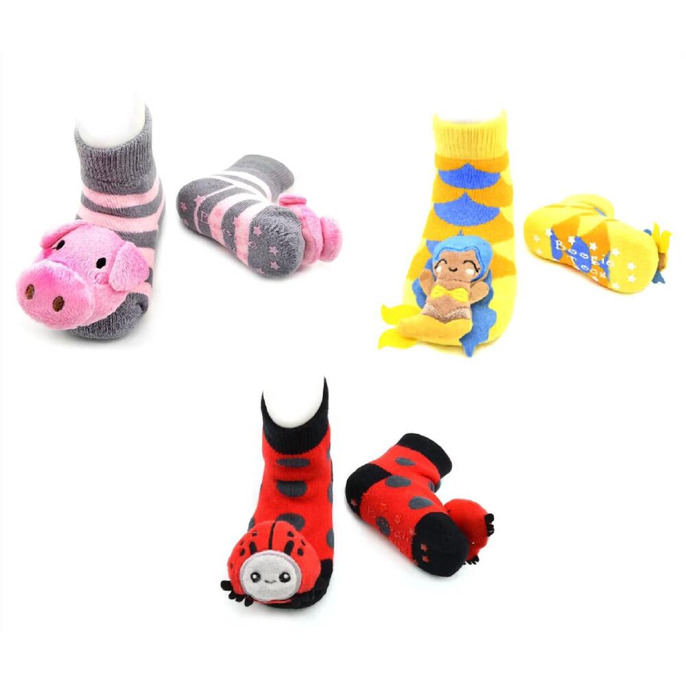 NEW LIVENTI INC. kids boogie toe rattle socks - set of 3 in multi color